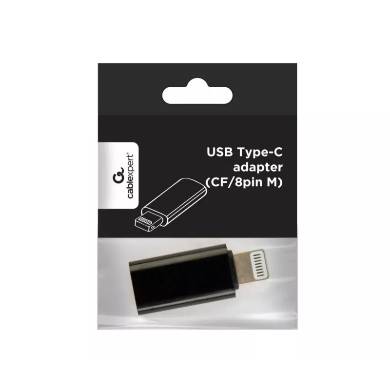 Gembird A-USB-CF8PM-01 káblový adaptér USB Type-C 8-pin na..., čierny