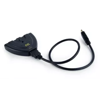 HDMI rozbočovač Gembird DSW-HDMI-35 — 3 porty, HDMI, 0,5 m kábel, čierny