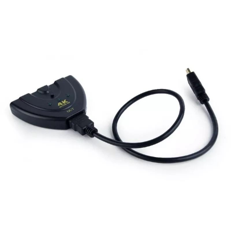 HDMI rozbočovač Gembird DSW-HDMI-35 — 3 porty, HDMI, 0,5 m kábel, čierny