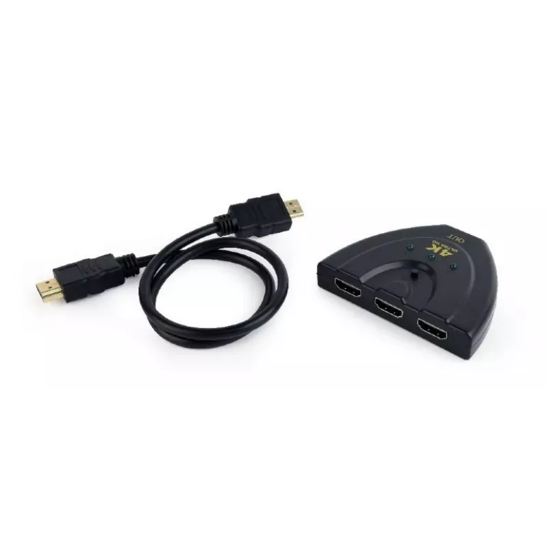HDMI rozbočovač Gembird DSW-HDMI-35 — 3 porty, HDMI, 0,5 m kábel, čierny