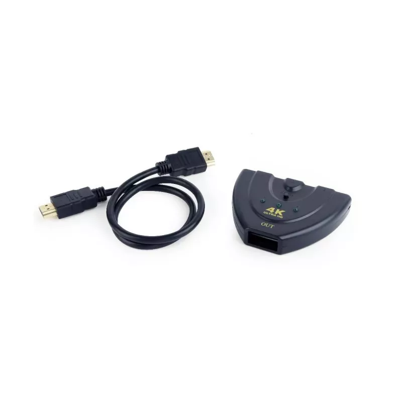 HDMI rozbočovač Gembird DSW-HDMI-35 — 3 porty, HDMI, 0,5 m kábel, čierny
