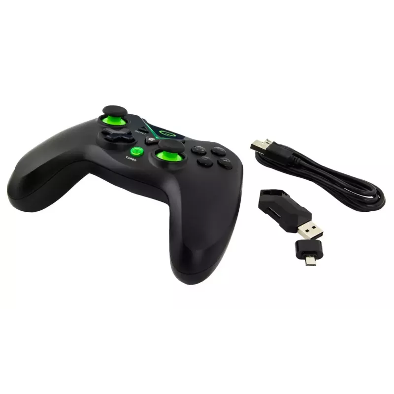 Bezdrôtový gamepad ESPERANZA EGG112K 2,4 GHz pre PC a PS3, USB prijímač, čierna, 12 tlačidiel, analógové páčky
