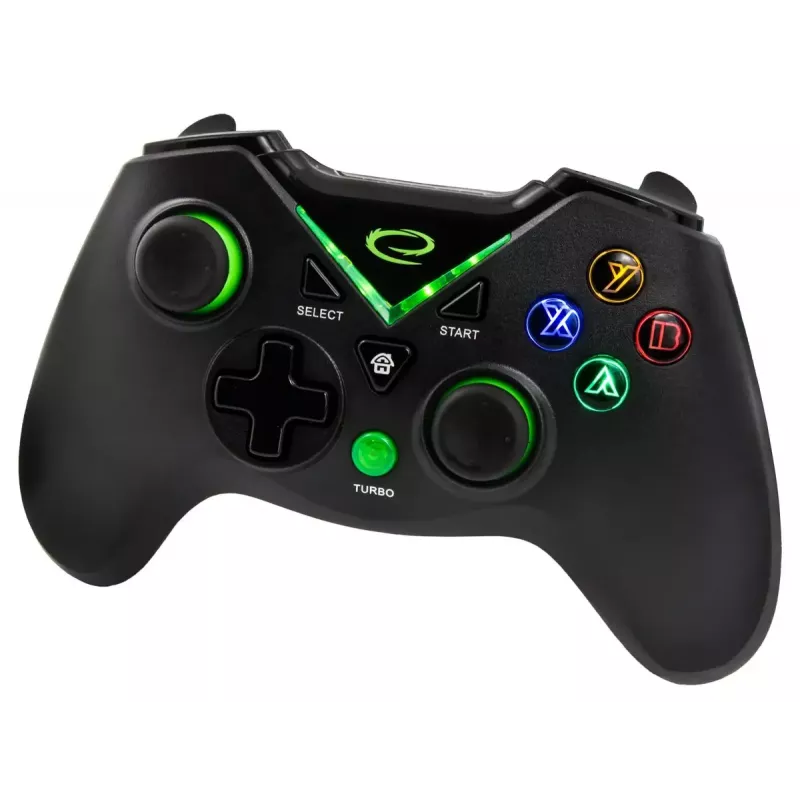Bezdrôtový gamepad ESPERANZA EGG112K 2,4 GHz pre PC a PS3, USB prijímač, čierna, 12 tlačidiel, analógové páčky