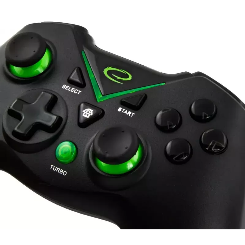 Bezdrôtový gamepad ESPERANZA EGG112K 2,4 GHz pre PC a PS3, USB prijímač, čierna, 12 tlačidiel, analógové páčky