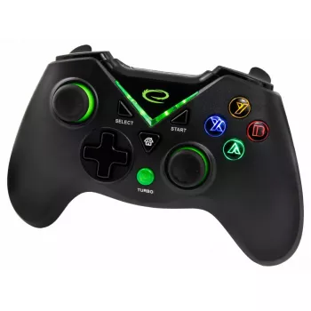 Bezdrôtový gamepad ESPERANZA EGG112K 2,4 GHz pre PC a PS3, USB prijímač, čierna, 12 tlačidiel, analógové páčky