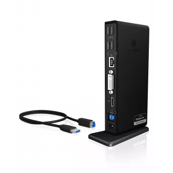 ICY BOX IB-DK2241AC káblové USB 3.2 Gen 1 (3.1 Gen 1) Type-A čierna