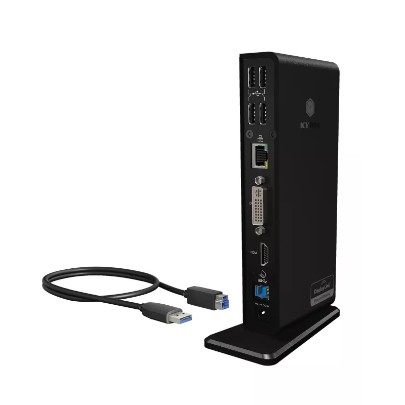 ICY BOX IB-DK2241AC káblové USB 3.2 Gen 1 (3.1 Gen 1) Type-A čierny