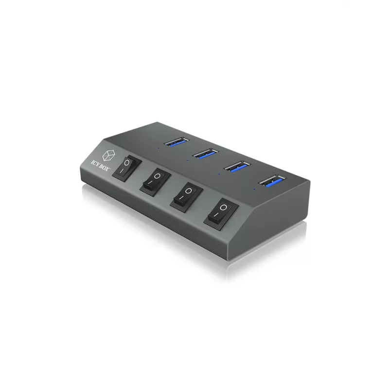 ICY BOX IB-HUB1405 USB 3.2 Gen 1 (3.1 Gen 1) Type-B 5000 Mbit/s antracitový