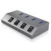 ICY BOX IB-HUB1405 USB 3.2 Gen 1 (3.1 Gen 1) Type-B 5000 Mbit/s antracitový