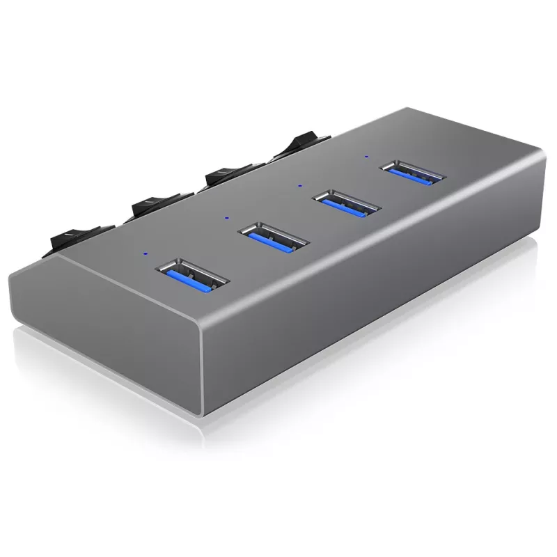 ICY BOX IB-HUB1405 USB 3.2 Gen 1 (3.1 Gen 1) Type-B 5000 Mbit/s antracitový