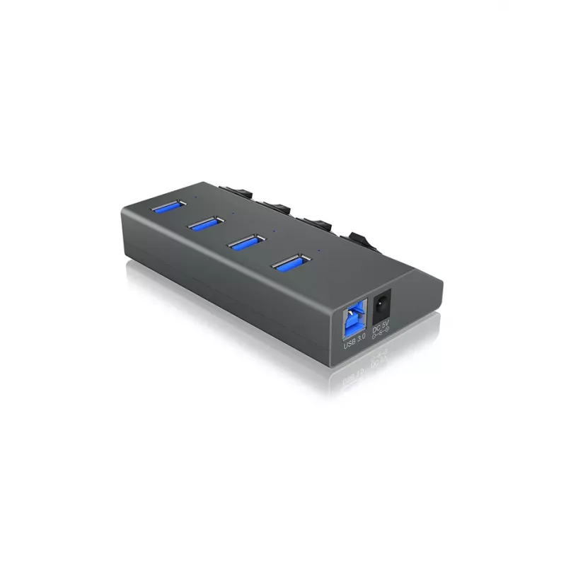ICY BOX IB-HUB1405 USB 3.2 Gen 1 (3.1 Gen 1) Type-B 5000 Mbit/s antracitový