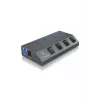 ICY BOX IB-HUB1405 USB 3.2 Gen 1 (3.1 Gen 1) Type-B 5000 Mbit/s antracitový