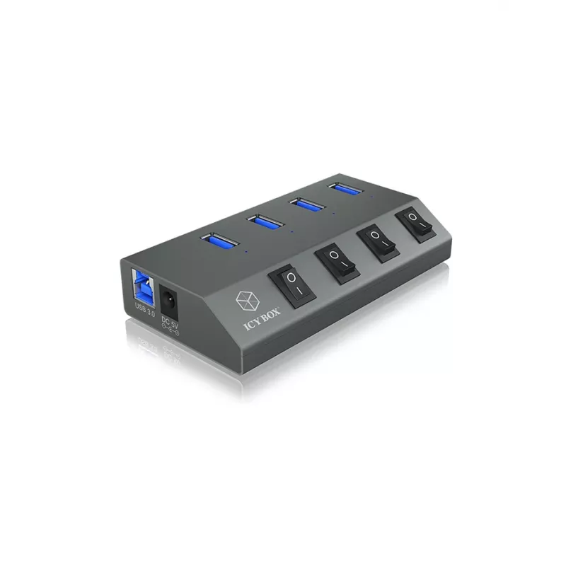 ICY BOX IB-HUB1405 USB 3.2 Gen 1 (3.1 Gen 1) Type-B 5000 Mbit/s antracitový