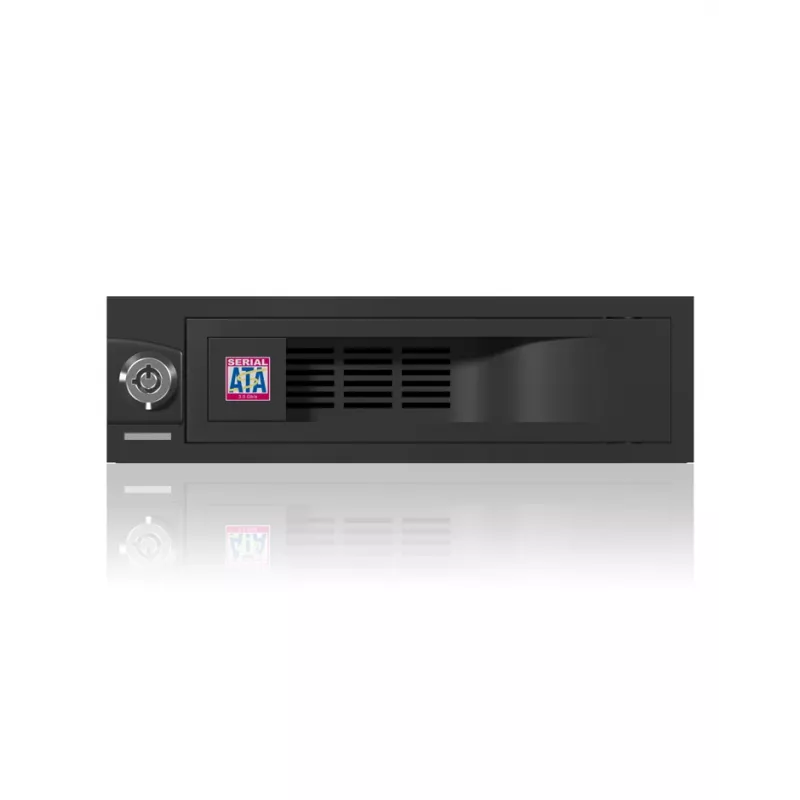 ICY BOX IB-168SK-B vyberateľný rám bez šuplíka pre SATA HDD 3,5″ do pozície 5,25″ (13,3 cm), so zámkom, čierny
