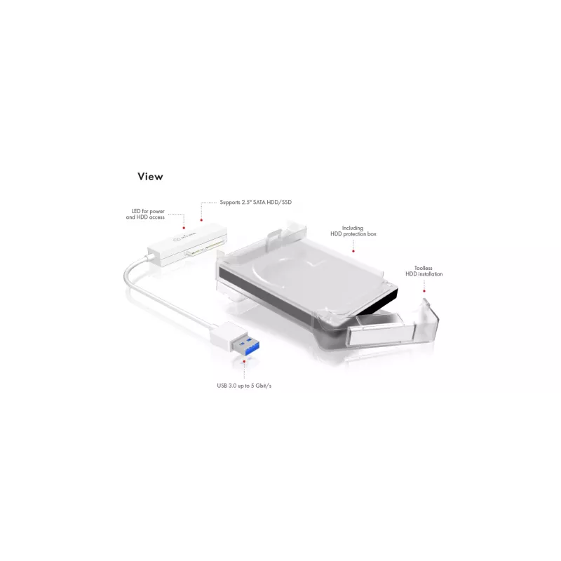 ICY BOX IB-AC703-U3 box na HDD/SSD biely 2,5