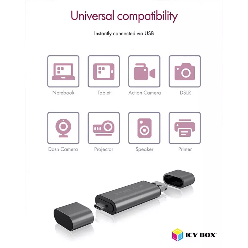 ICY BOX IB-CR200-C čítačka kariet USB 2.0 čierny