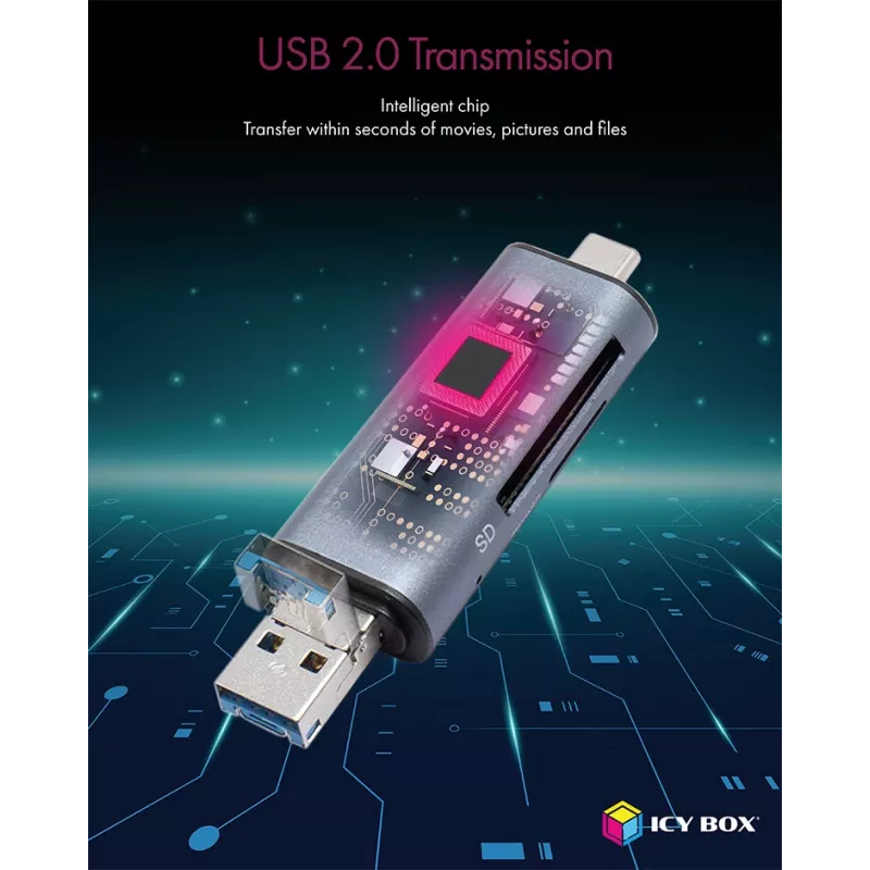 ICY BOX IB-CR200-C čítačka kariet USB 2.0 čierny
