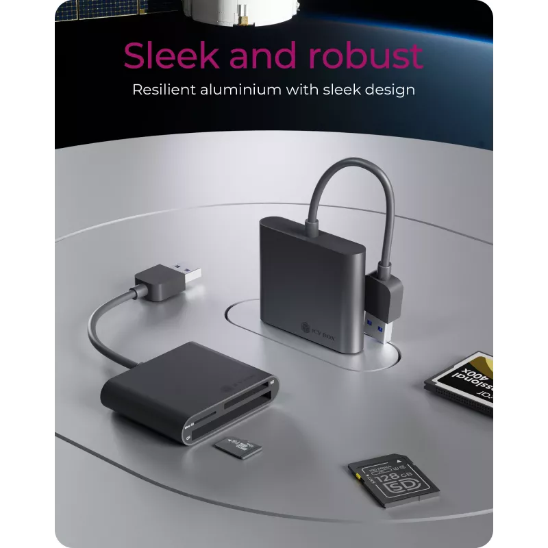 ICY BOX IB-CR301-U3 čítačka kariet USB 3.2 Gen 1 (3.1 Gen 1) čierny