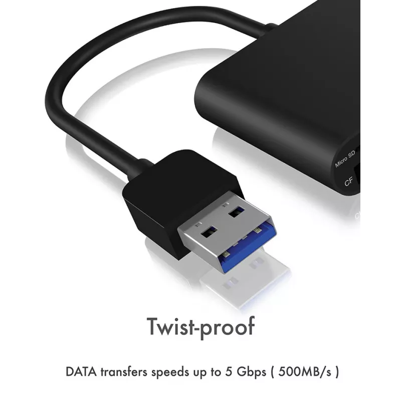 ICY BOX IB-CR301-U3 čítačka kariet USB 3.2 Gen 1 (3.1 Gen 1) čierny