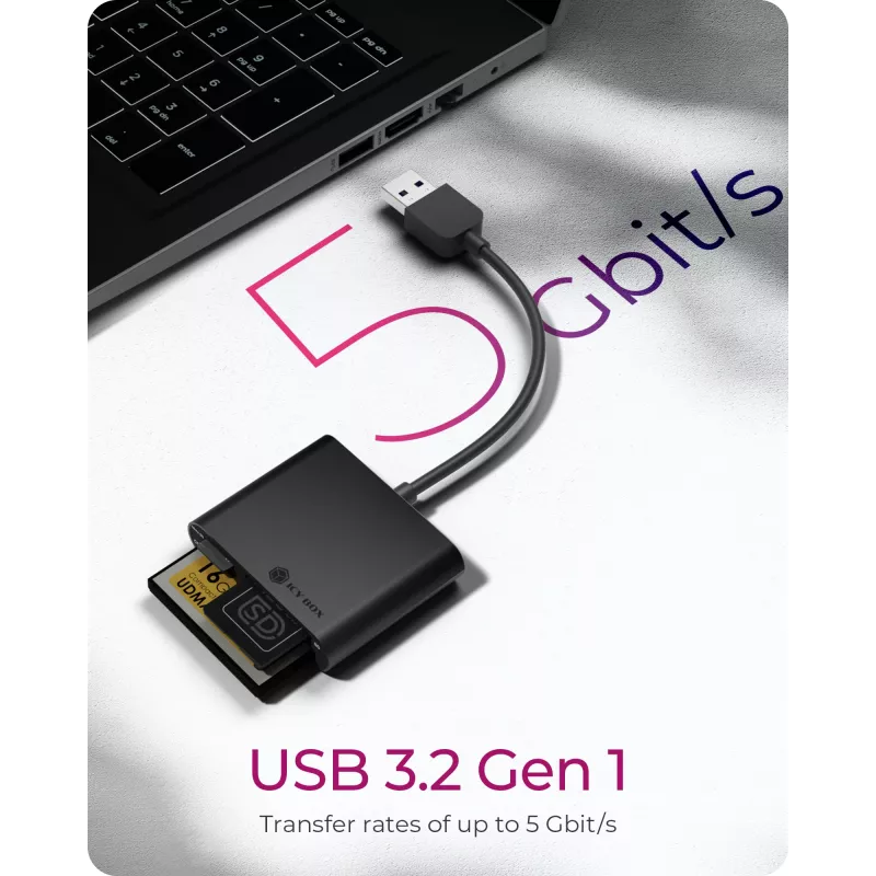 ICY BOX IB-CR301-U3 čítačka kariet USB 3.2 Gen 1 (3.1 Gen 1) čierny