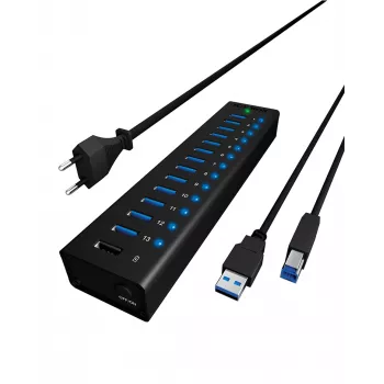 ICY BOX IB-AC6113 USB 3.2 Gen 1 (3.1 Gen 1) Type-B 5000 Mbit/s čierna