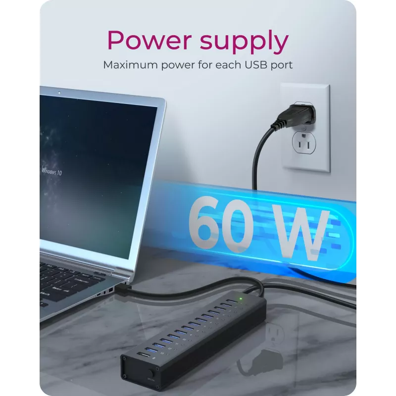 ICY BOX IB-AC6113 USB 3.2 Gen 1 (3.1 Gen 1) Type-B 5000 Mbit/s čierny