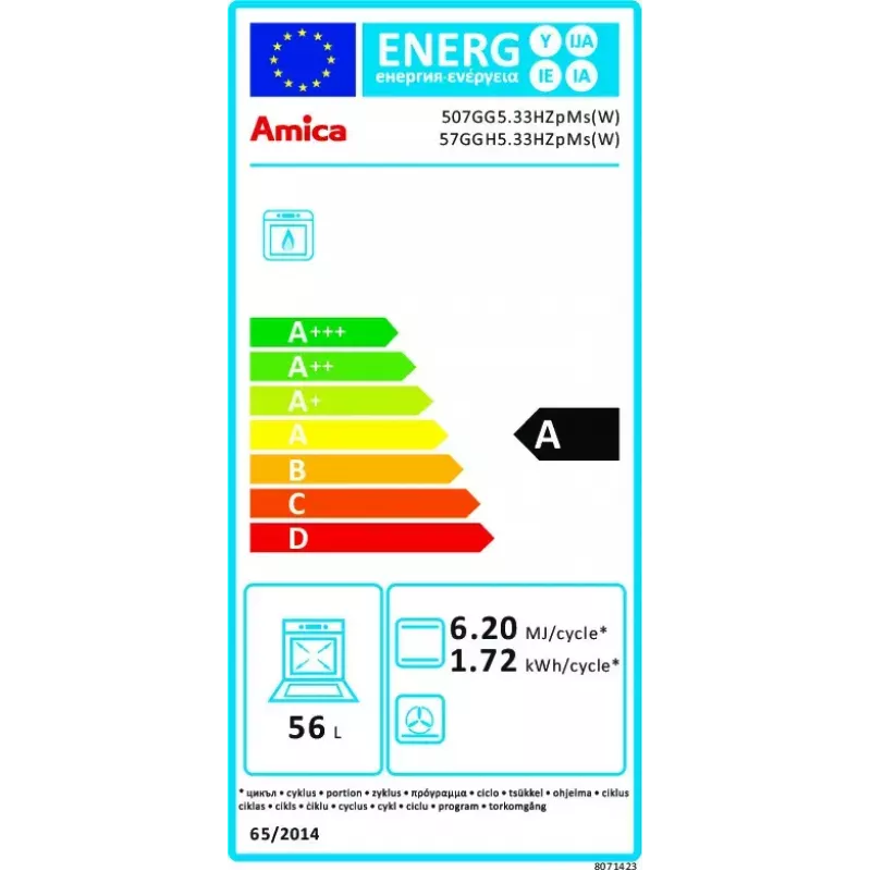 Voľne stojaci plynový sporák Amica 57GGH5.33HZpMs(W) biela