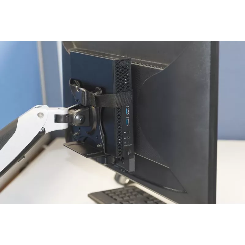 DIGITUS multifunkčný mini držiak na stolový PC na stôl, svorku alebo medzi držiak monitora, VESA 75x75, 100x100