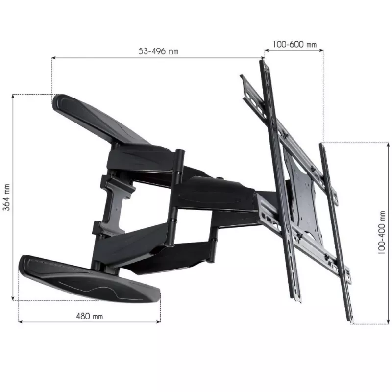 Techly 40-80 ultra tenký plne pohyblivý nástenný držiak na LCD TV čierna“ ICA-PLB 172L