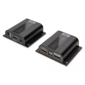DIGITUS HDMI predlžovač set, 50 m cez sieťový kábel (CAT6/6a/7), EDID, 1x HDMI Loop-Out, FHD 1080p