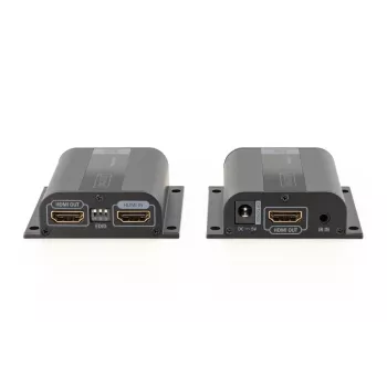 DIGITUS HDMI predlžovač set, 50 m cez sieťový kábel (CAT6/6a/7), EDID, 1x HDMI Loop-Out, FHD 1080p