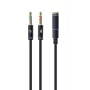 Audio adaptér Gembird CCA-418M 3,5 mm konektor samica na 2×3,5 mm konektor samec, 0,2 m, čierny