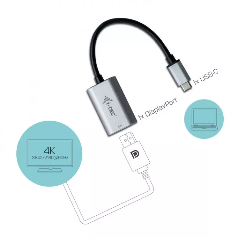 i-tec Metal USB-C Display Port adaptér 4K/60Hz