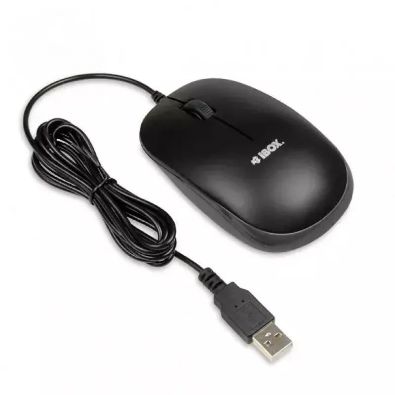 Káblová súprava klávesnice a myši IBOX IKMS606 — Full-Size-QWERTY-UK-anglická klávesnica, USB, čierna, myš 800 DPI