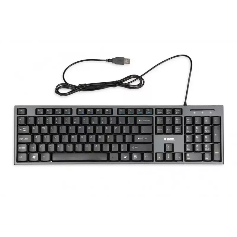 Káblová súprava klávesnice a myši IBOX IKMS606 — Full-Size-QWERTY-UK-anglická klávesnica, USB, čierna, myš 800 DPI