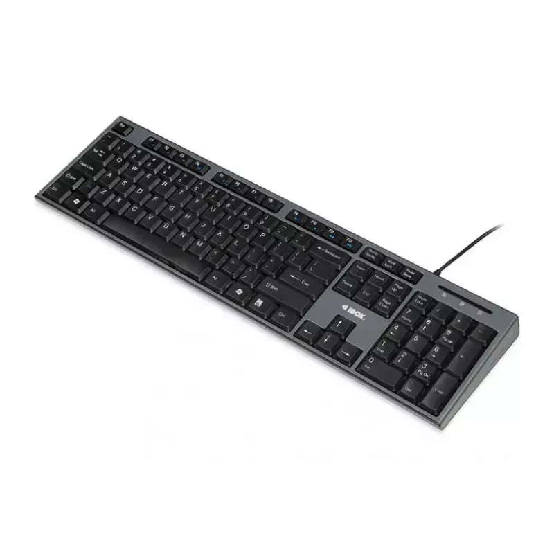 Káblová súprava klávesnice a myši IBOX IKMS606 — Full-Size-QWERTY-UK-anglická klávesnica, USB, čierna, myš 800 DPI