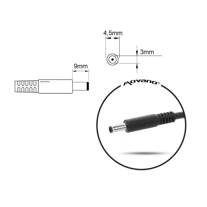MITSU napájací zdroj 5ZM018 19,5V 3,34A s konektorom 4,5×3,0 mm pre Dell