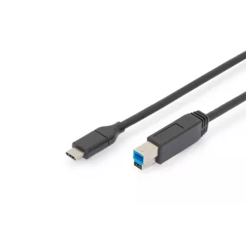 DIGITUS ASSMANN USB Type-C prepojovací kábel, typ C na B M/M, 2m 3A, 5GB verzia čierny