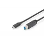 DIGITUS ASSMANN USB Type-C prepojovací kábel, typ C na B M/M, 2m 3A, 5GB verzia čierny