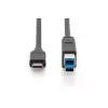 DIGITUS ASSMANN USB Type-C prepojovací kábel, typ C na B M/M, 2m 3A, 5GB verzia čierny