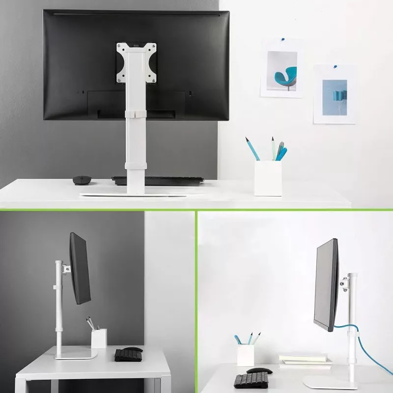 Techly ICA-LCD 260 držiak monitora / stojan 68,6 cm (27 palcov) na stôl biely