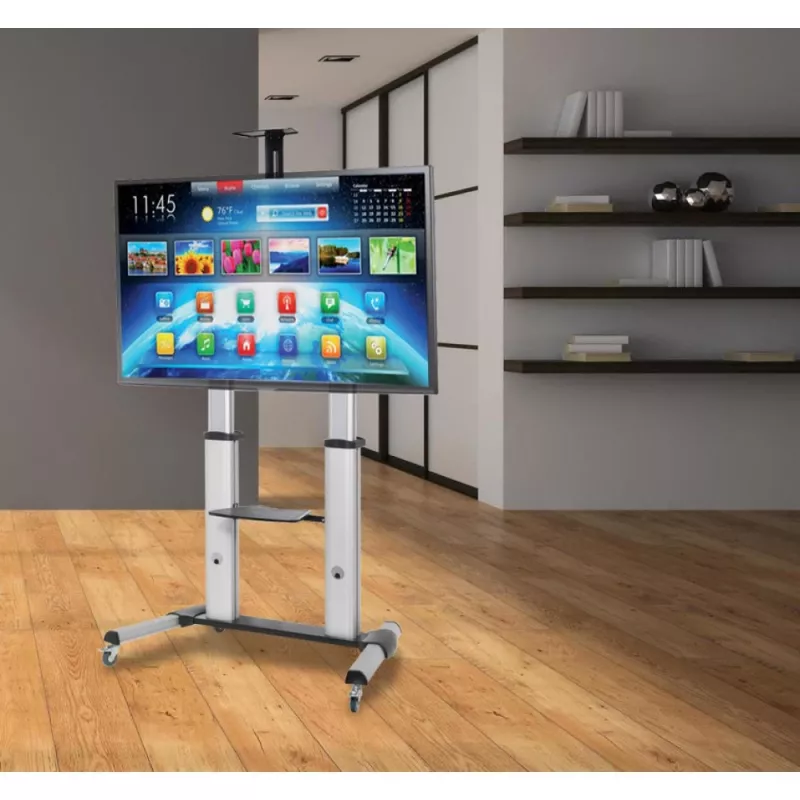 Techly ICA-TR24 mobilný stojan na TV, 60 – 100 palcov, 100 kg, s policami