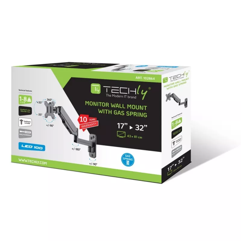 Techly ICA-LCD G112 TV držiak / stojan 81.3 cm (32 palcov) čierny