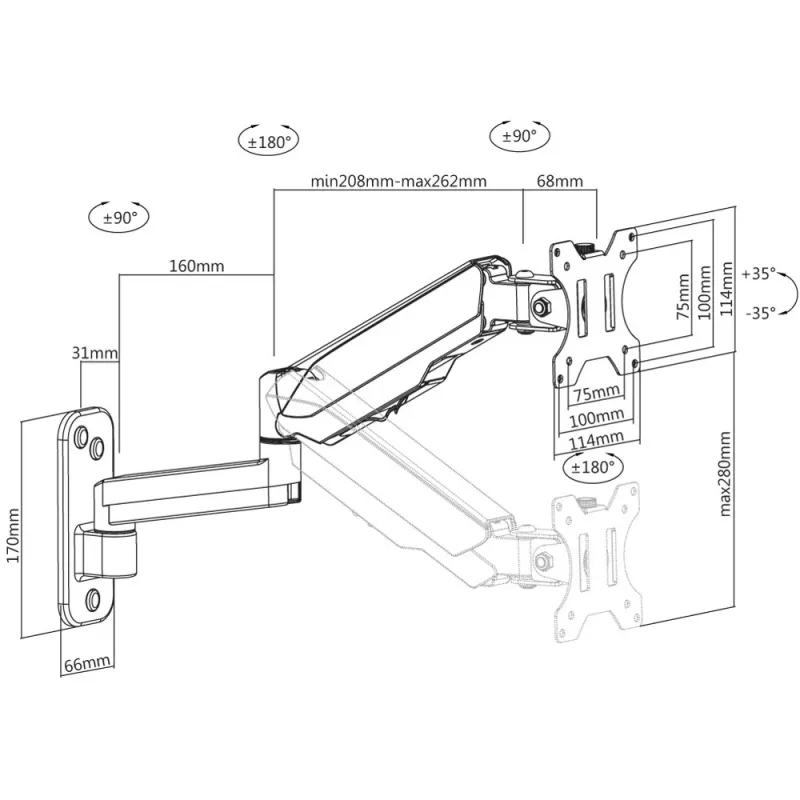 Techly ICA-LCD G112 TV držiak / stojan 81.3 cm (32 palcov) čierny