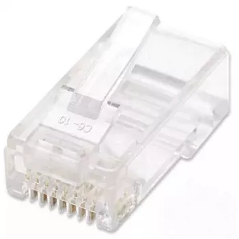 Intellinet RJ45 modulárny konektor samec, Cat5e, UTP, 3-zubový, pre plný drôt, 15 µ pozlátené kontakty, balenie 100 ks
