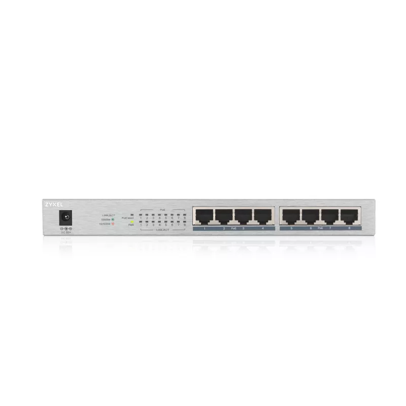 Zyxel GS1008HP neupravovaný Gigabit Ethernet (10/100/1000) Power over Ethernet (PoE) sivý