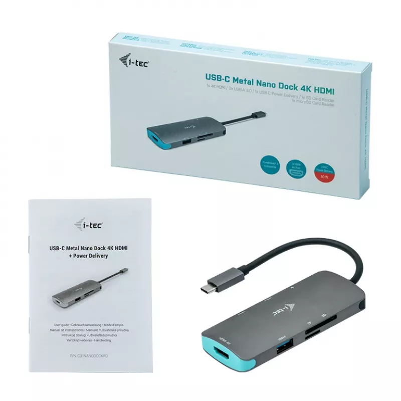 Dokovacia stanica i-tec Metal USB-C Nano Dock 4K HDMI + Power Delivery 100 W