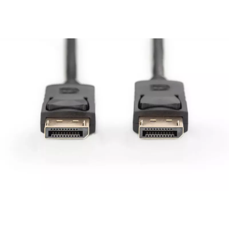 DIGITUS prepojovací kábel DisplayPort, DP M/M, 2m so zaistením, DP, 1.1a kompatibilný čierny