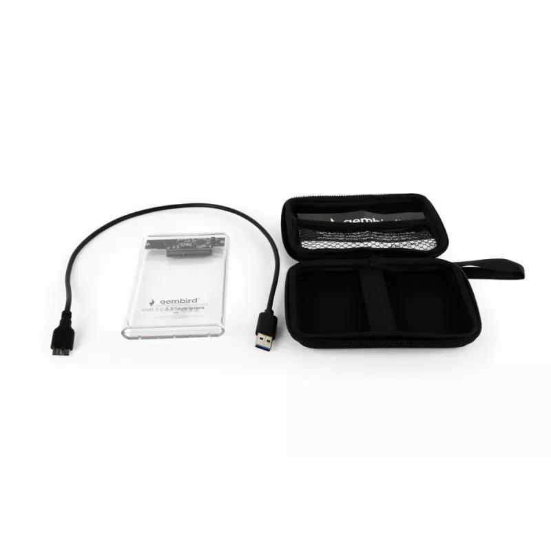 GEMBIRD USB 3.0 puzdro pre 2,5 palca SATA HDD 9,5 mm, priehľadný plast