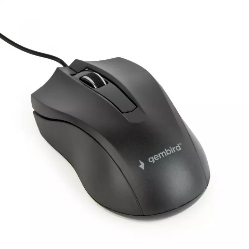 Káblová obojručná optická myš Gembird MUS-3B-01 — USB Type-A, 1000 DPI, 3 tlačidlá, čierna